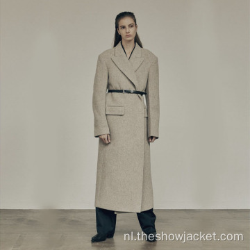 Custom Women Minimalism Pure Color Long Trench Coat